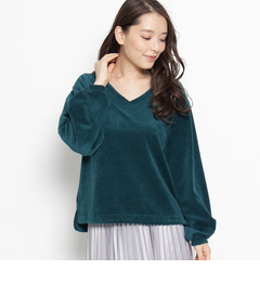 【グローブ/grove】 パフスリーブベロアプルオーバー [3000円(税込)以上で送料無料]