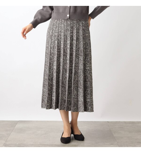 【グローブ/grove】 フェミニンで上品なジャカードニットプリーツスカート