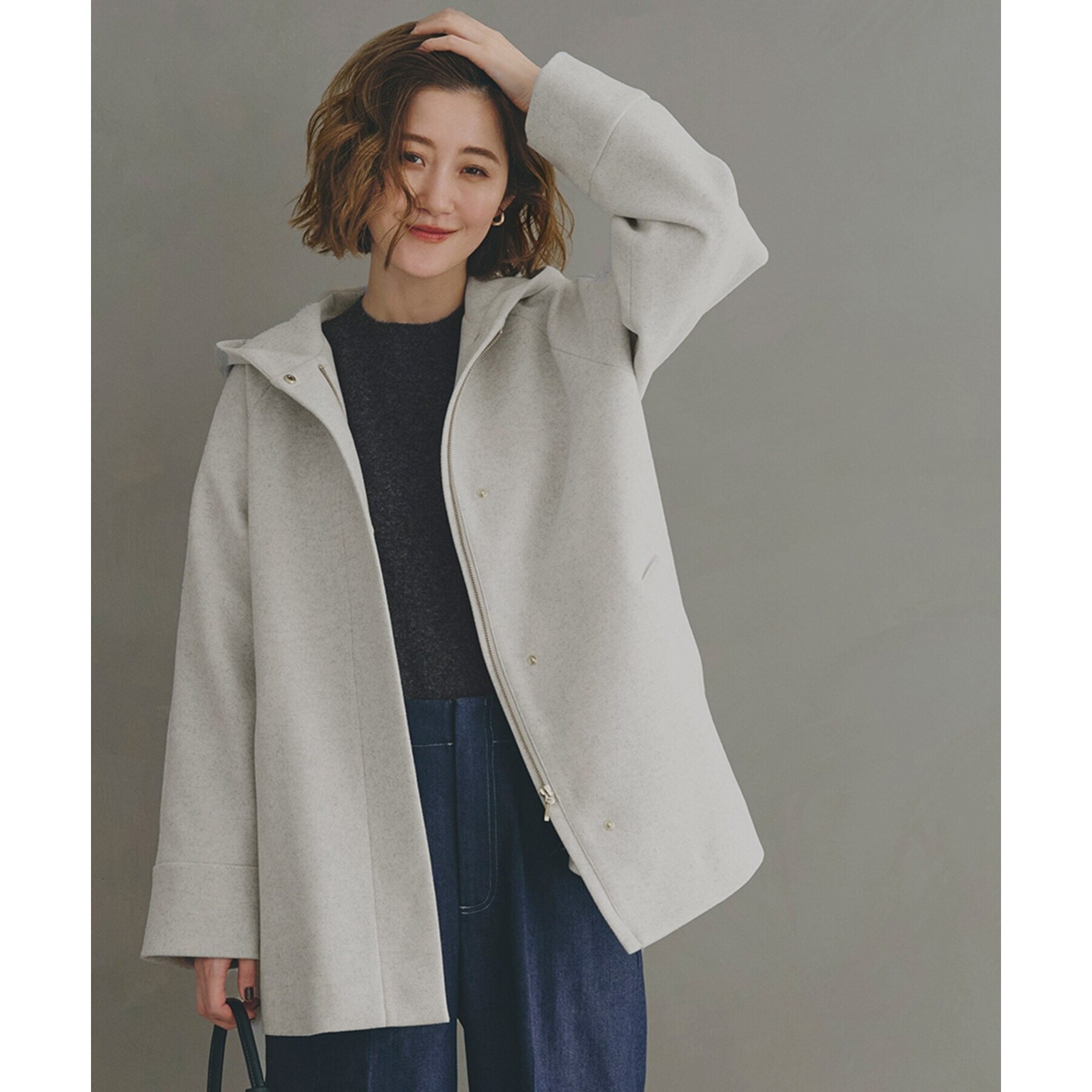 【2/18まで！限定TIME SALE 20%OFF ¥8,998⇒¥7,198】[低身長サイズ有]ダブルフェイスボアフェイクムートンノーカラーコート