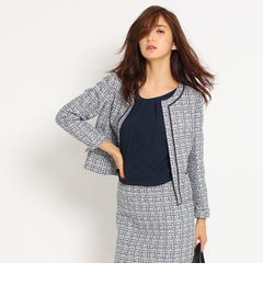 【インディヴィ/INDIVI】 ハイクラスツイードジャケット [送料無料]