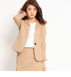 【インディヴィ/INDIVI】 カルゼストレッチノーカラージャケット [送料無料]