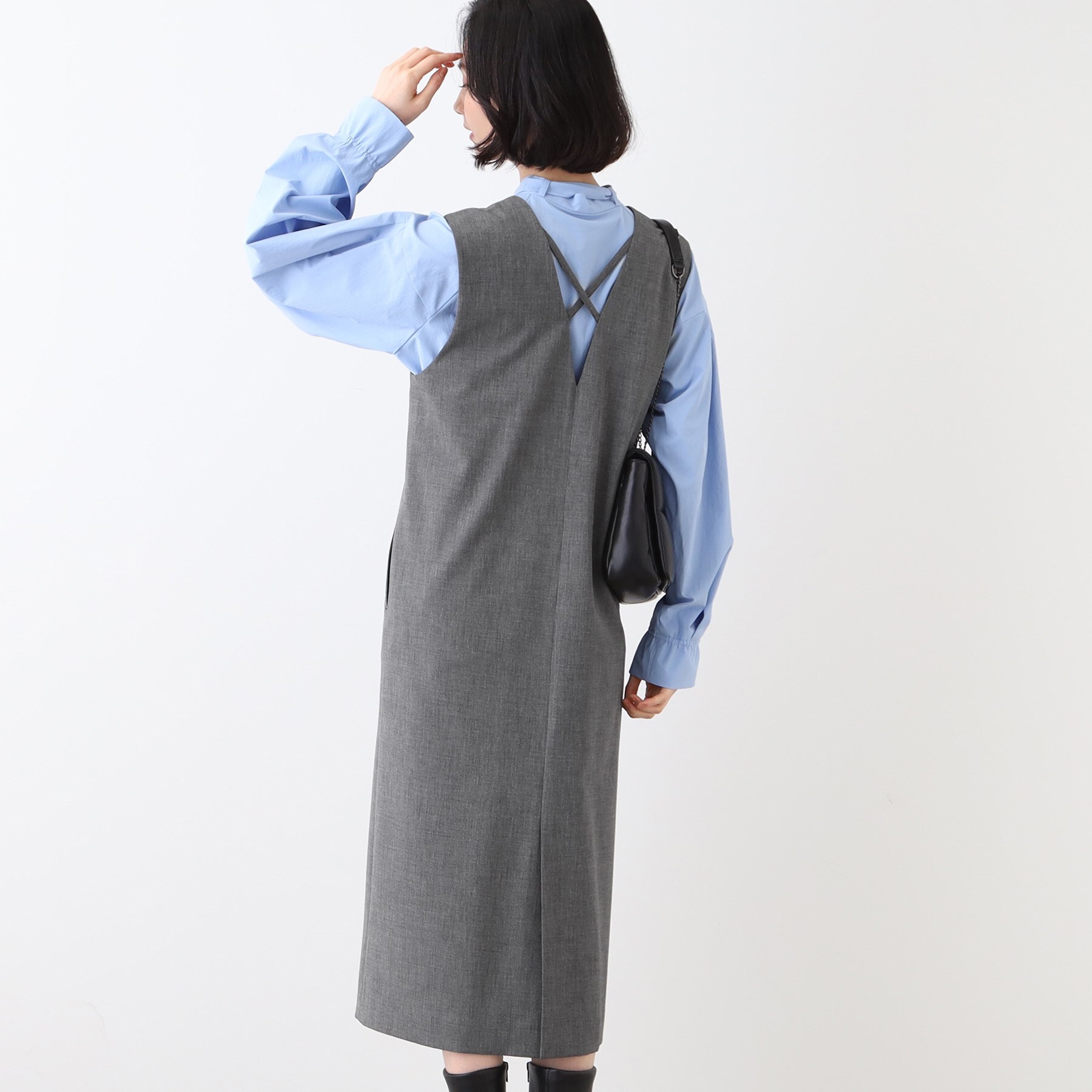 驚きの価格 洗える】ウールライクジャンパースカート|INDIVI(インディヴィ ワンピース