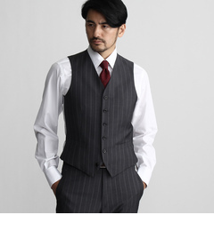 【タケオキクチ/TAKEO KIKUCHI】 ワイドピッチストライプシングルベス FABRIC BYDORMEUIL [送料無料]