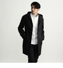 【タケオキクチ/TAKEO KIKUCHI】 綿麻コーティングスタンドフーテッドコート [送料無料]