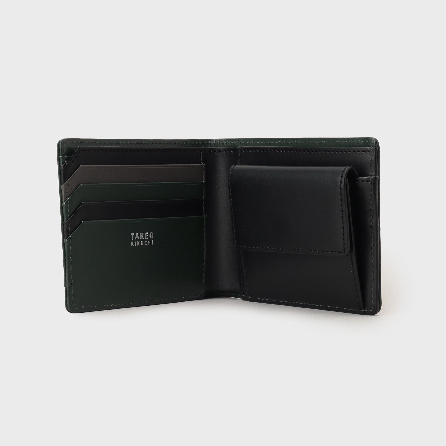 カード収納に便利】配色型押しレザー2つ折り財布|TAKEO KIKUCHI