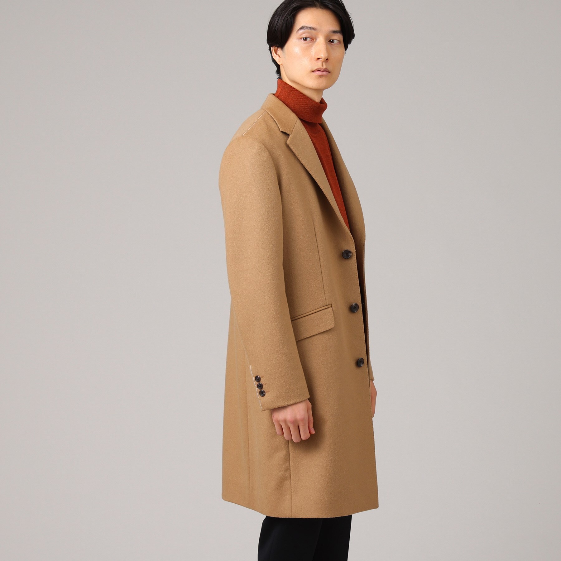 ★美品★定価7,5万★20AW★TAKEO KIKUCHI★ウールカシミヤコート