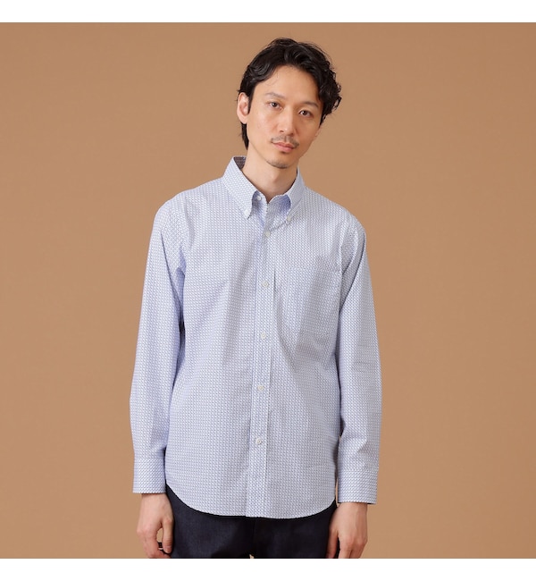 【タケオキクチ/TAKEO KIKUCHI】 【Sサイズ〜】幾何学柄ボタンダウンシャツ
