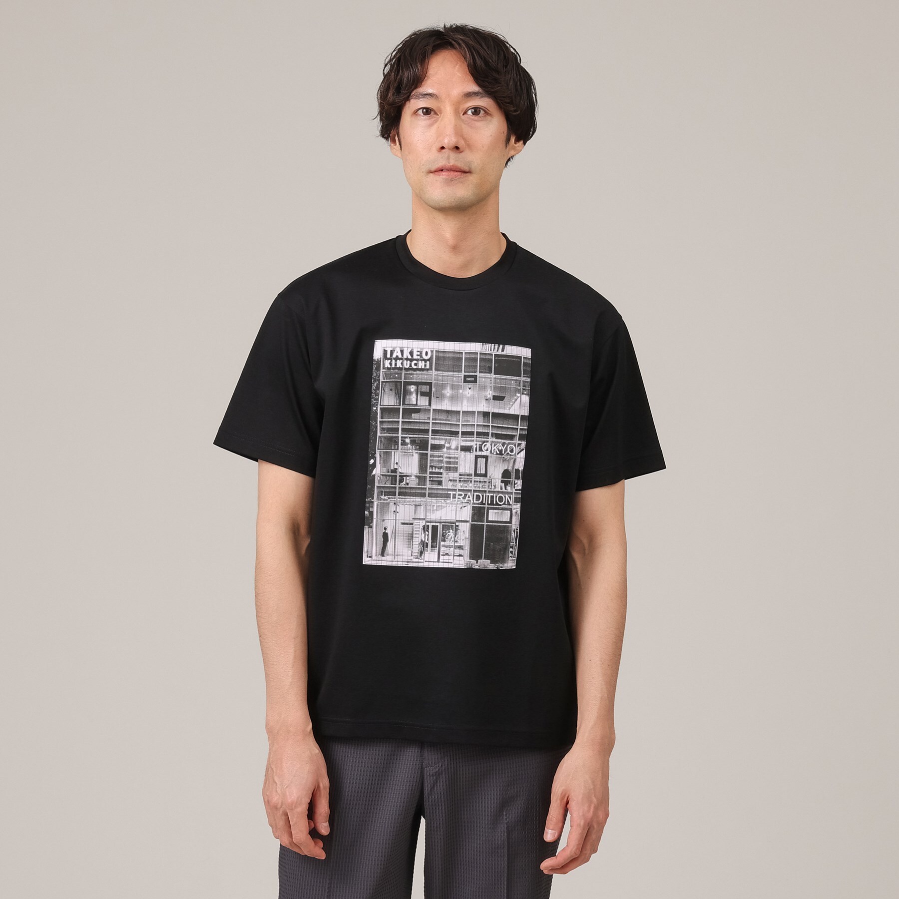 Sサイズ～】アップリケ フォトプリント Tシャツ|TAKEO KIKUCHI