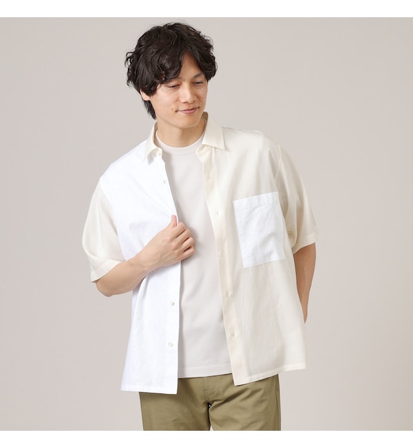【タケオキクチ/TAKEO KIKUCHI】 【Made in JAPAN】パーツブロッキング 半袖シャツ