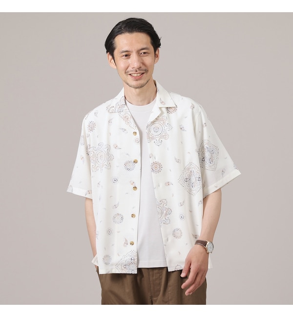 【タケオキクチ/TAKEO KIKUCHI】 【ペイズリー紋】オープンカラーシャツ