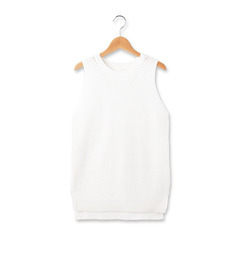 【インデックス/index】 畦編みクルーネックニットベスト [3000円(税込)以上で送料無料]