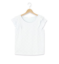 【インデックス/index】 フリル袖オパールプリントプルオーバー [3000円(税込)以上で送料無料]