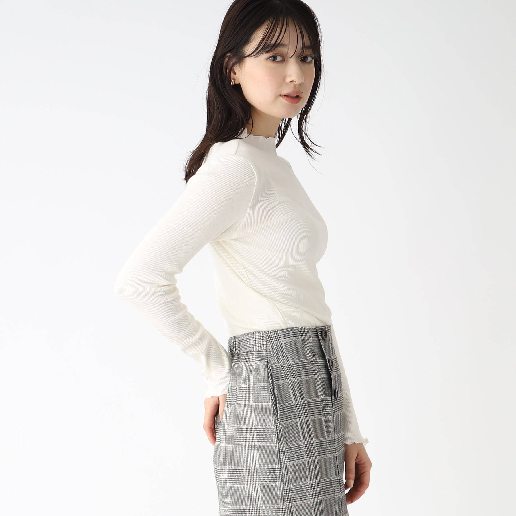 シルクブレンド テレコハイネックトップス【WEB限定サイズ】|index(インデックス)の通販｜アイルミネ
