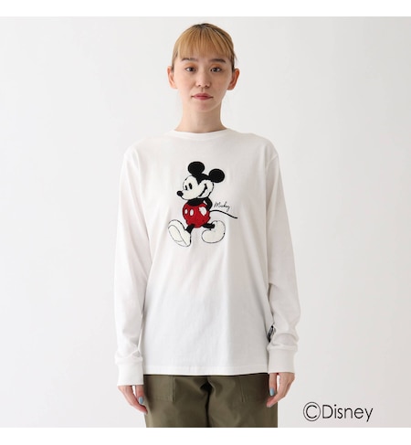 Disney ディズニー さがら刺繍 ミッキーマウス ロンt トップス ベース ステーション Base Station の通販 アイルミネ