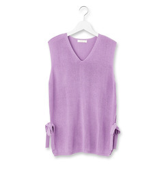 【AG バイアクアガール/AG by aquagirl】 サイドリボンノースリーブニット [3000円(税込)以上で送料無料]