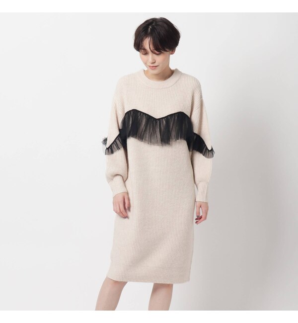 Lサイズあり フリルチュールニットワンピース Ag By Aquagirl ag バイアクアガール の通販 アイルミネ Lサイズあり フリルチュールニットワンピース Ag By Aquagirl ag バイアクアガール の通販 アイルミネ