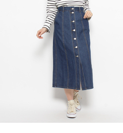 【ジ・エンポリアム/THE EMPORIUM】 デニム前ボタンロングスカート [送料無料]