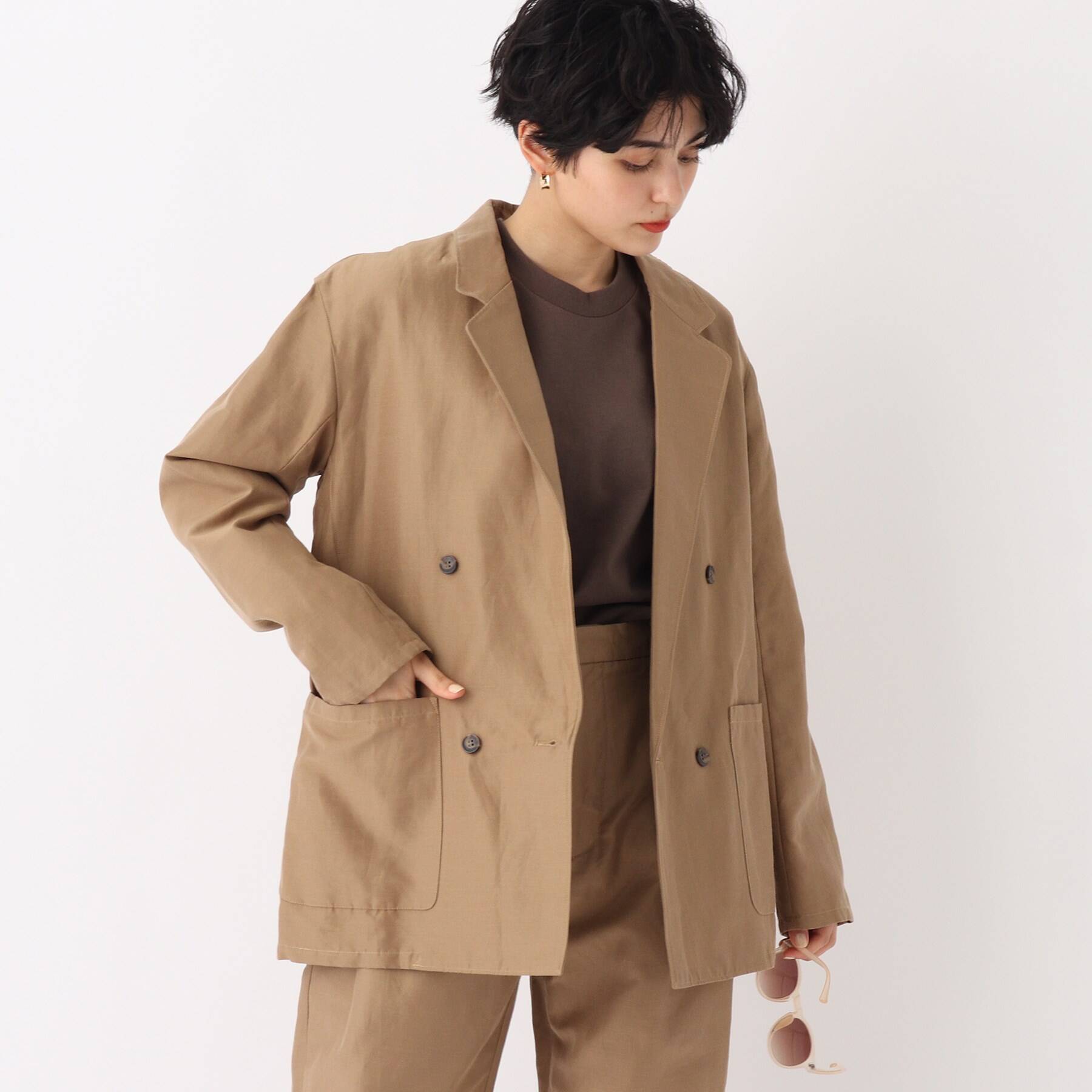 【JAPAN FABRIC】コットンラミー ダブルブレストジャケット【UNISEX】