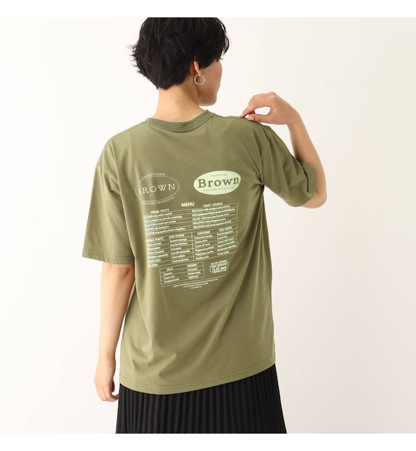 THEATRE PRODUCTS 別注 ブラウンメニュープリントスーベニアTシャツ|OPAQUE.CLIP(オペークドットクリップ)の通販｜アイルミネ