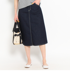 【クチュール ブローチ/Couture brooch】 Lee Aラインミモレ丈デニムスカート [送料無料]