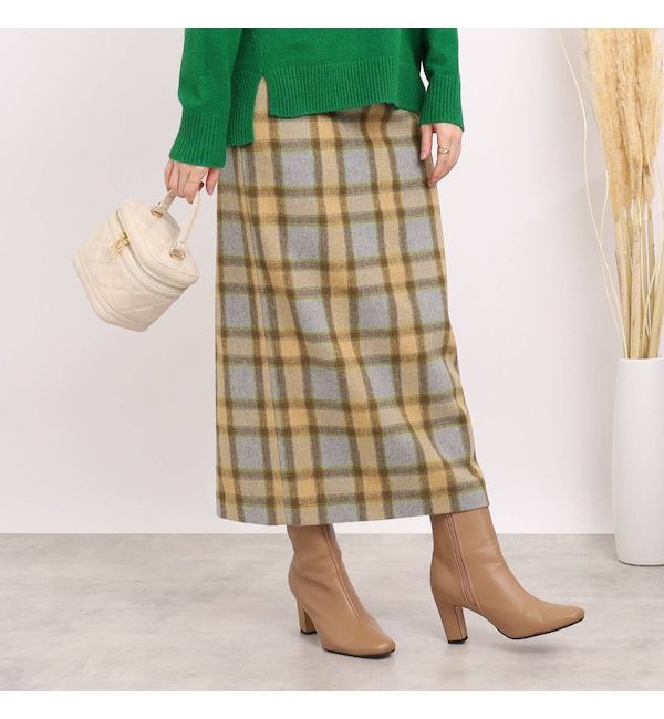 【クチュール ブローチ/Couture brooch】 ENNEA ビッグチェックタイトスカート