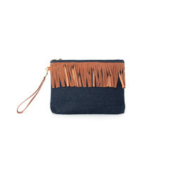 【ハッシュアッシュ/HusHusH】 スエード調フリンジクラッチバッグ [3000円(税込)以上で送料無料]