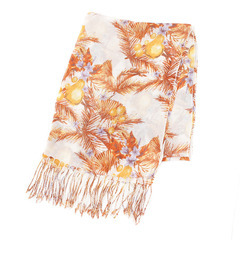 【ハッシュアッシュ/HusHusH】 ボタニカルフルーツ柄ストール [3000円(税込)以上で送料無料]