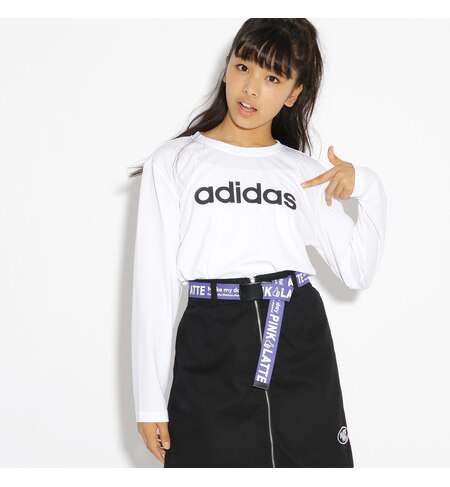 Adidas ロゴ長袖tシャツ トップス ピンクラテ Pink Latte の通販 アイルミネ