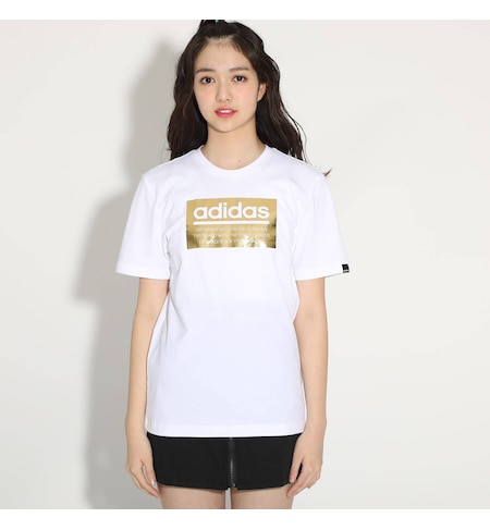 Adidas アディダス シャイニーボックスロゴtシャツ トップス