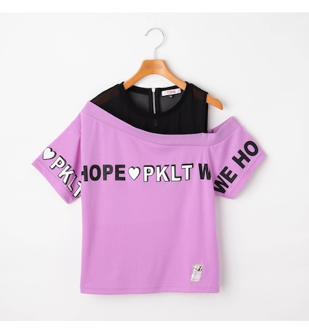 透けワンショル胸ロゴｔシャツ Pink Latte ピンクラテ の通販 アイルミネ