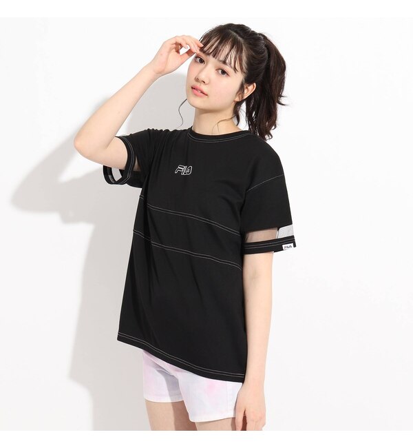 Fila 袖メッシュtシャツ Pink Latte ピンクラテ の通販 アイルミネ