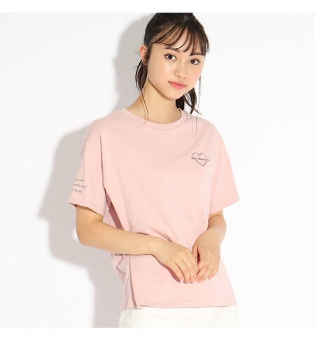 オーガニックコットン100 Web限定カラーあり ハートロゴtシャツ Pink Latte ピンクラテ の通販 アイルミネ