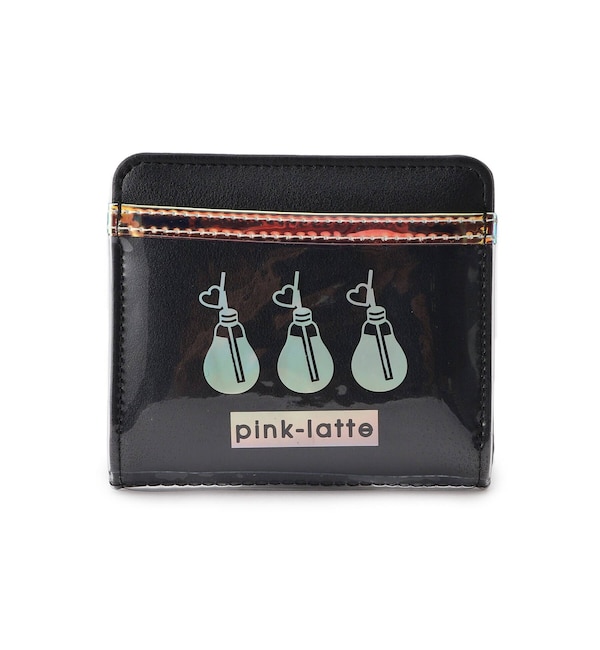 ＜アイルミネ＞【ピンクラテ/PINK-Latte】 オーロラ電球プリント財布