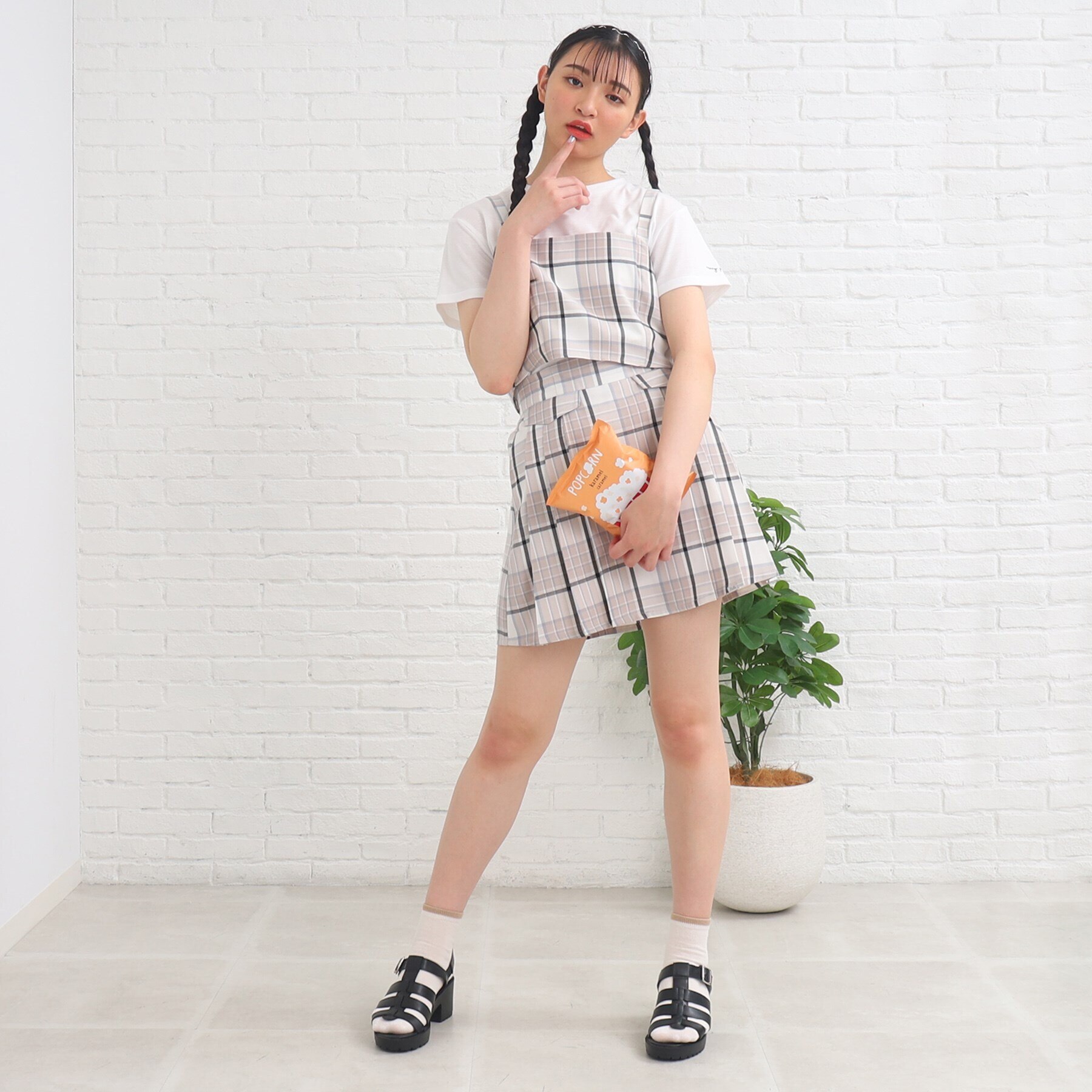 セットアップで着用可】韓国っぽ♪ハイウエストスカート|PINK-Latte 