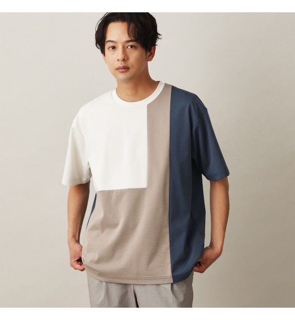 人気メンズファッション|【ザ　ショップ　ティーケー/THE SHOP TK】 ポンチパネル半袖Tシャツ