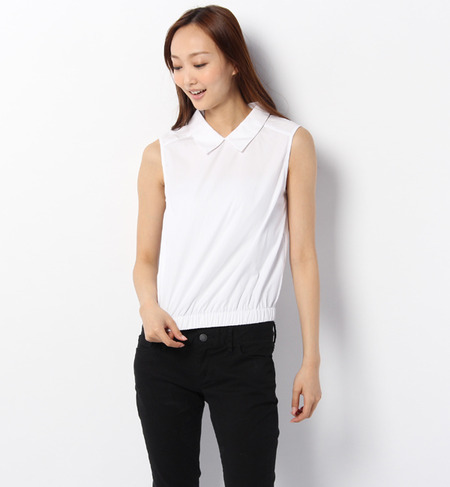 衿付きノースリーブプルオーバー