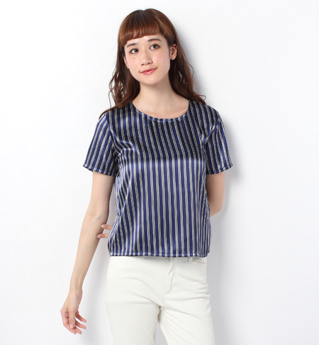 ストライプサテントップス