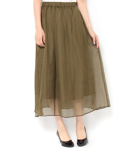 【エヌ ナチュラルビューティベーシック/N．Natural Beauty Basic】 シースルーシフォンロングスカート [送料無料]