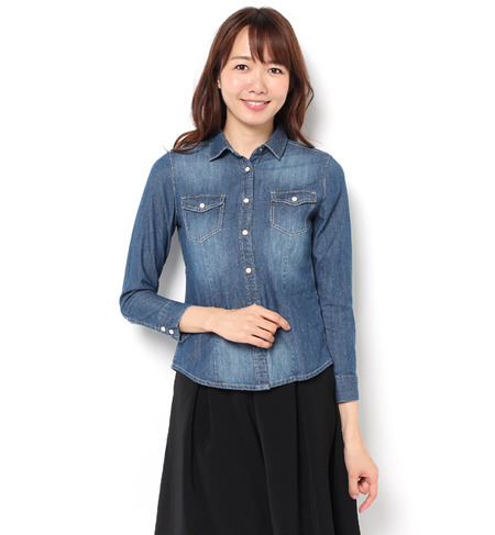 【エヌ ナチュラルビューティベーシック/N．Natural Beauty Basic】 ウエスタンデニムシャツ [送料無料]