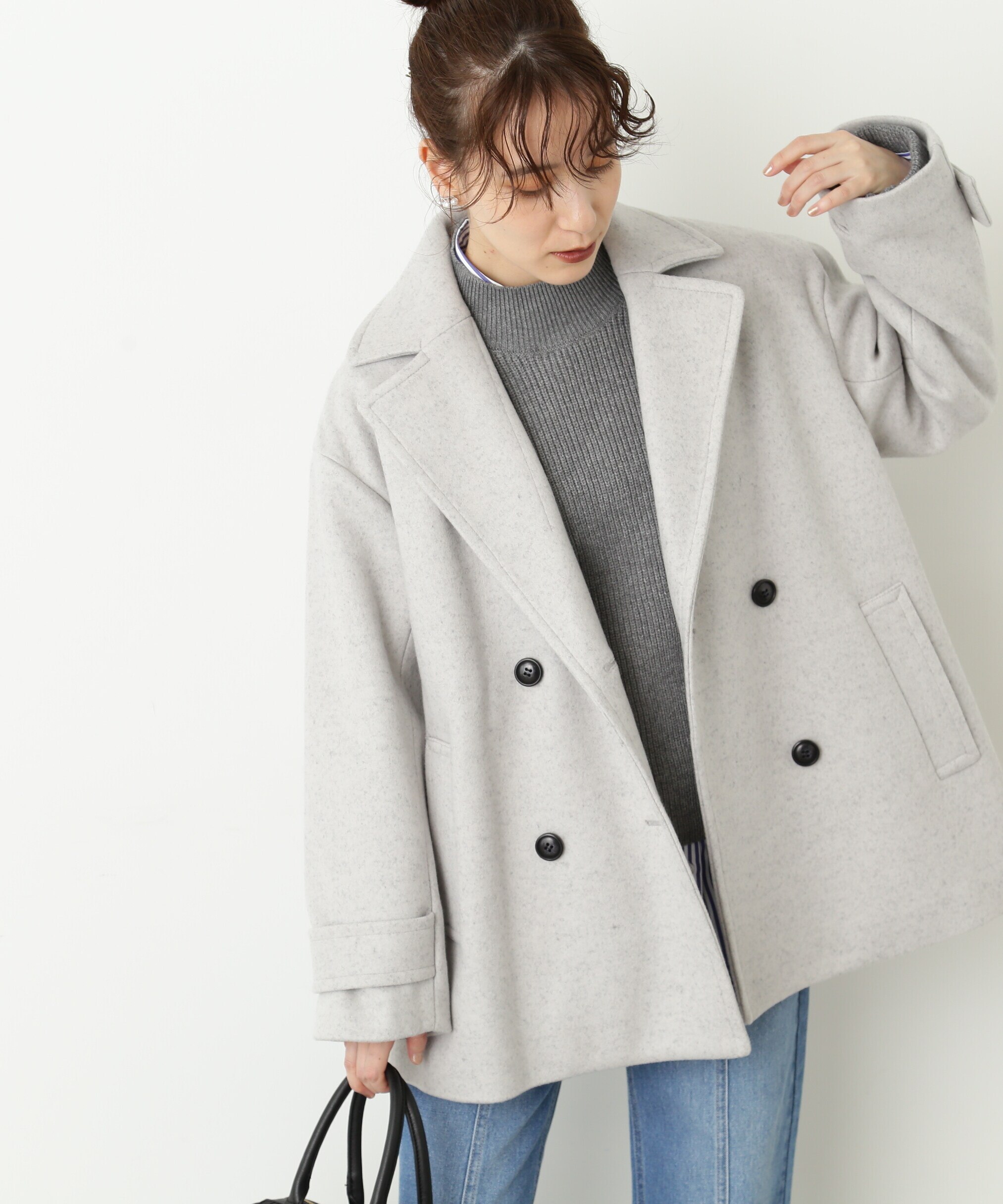 テックメルトンオーバーサイズPコート《S Size Line》|N.Natural