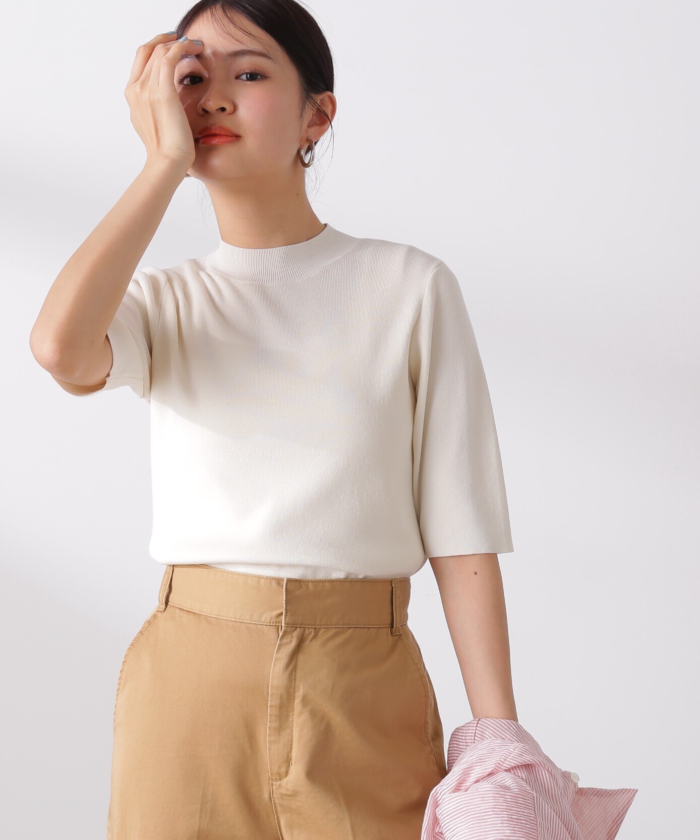 総針ボトルネック5分袖ニット 24SS|N.Natural Beauty Basic(エヌ 