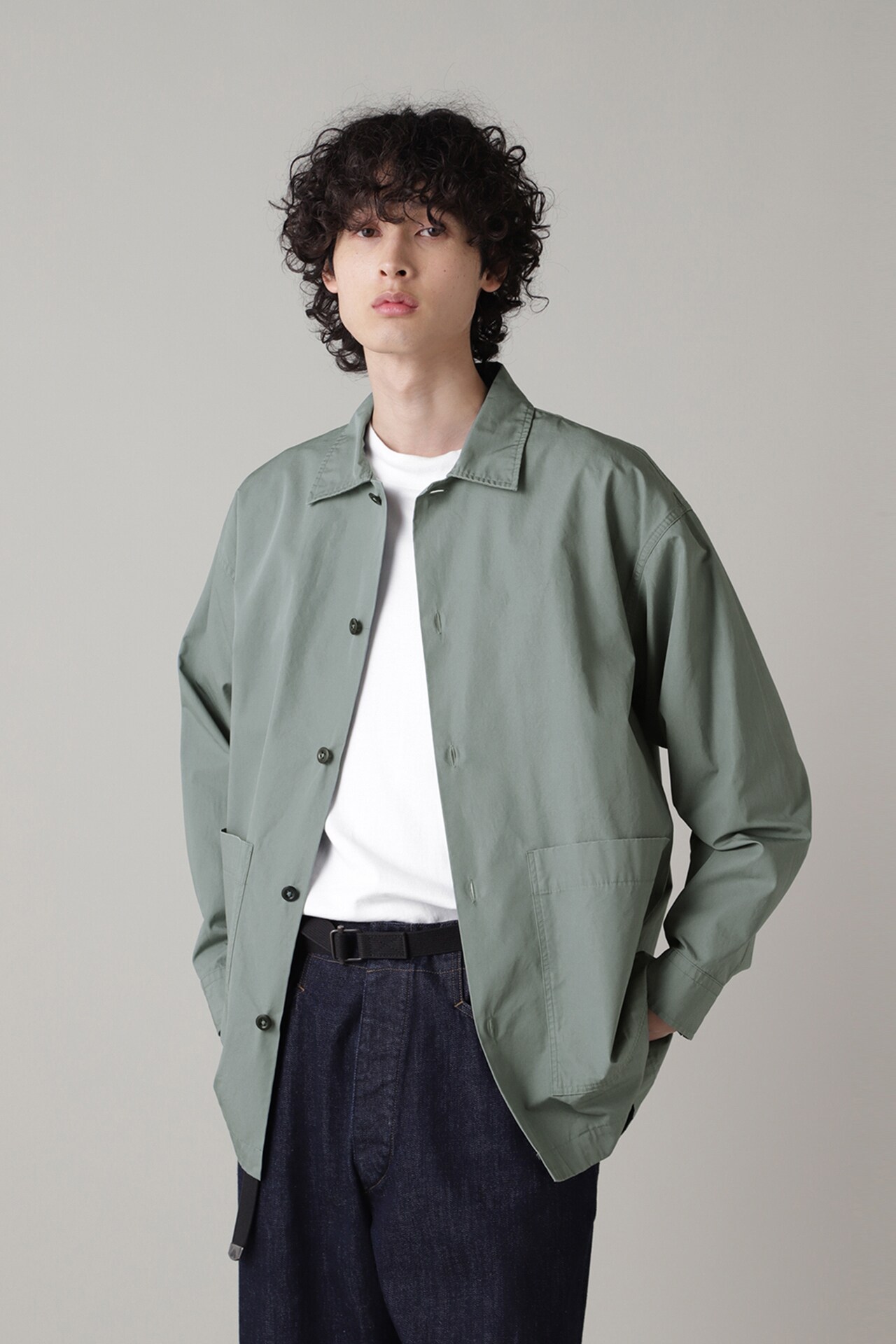 21aw MHL DRY COTTON POPLIN シャツ-