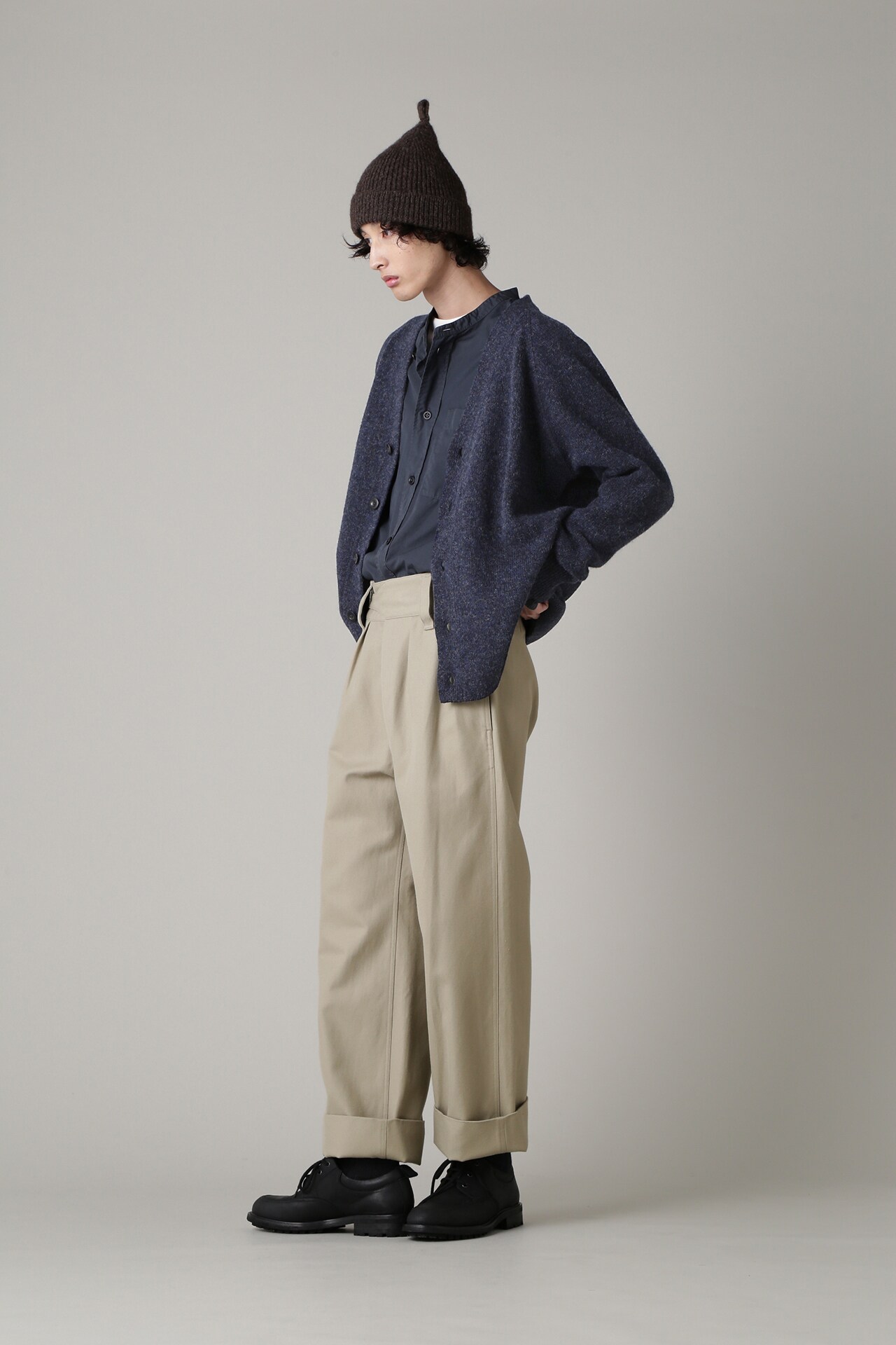 MHL. COTTON WOOL DRILL ワイドパンツ バックポケット L - カジュアル