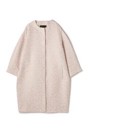 【アンシェヌマン ミニョン/enchainement mignon】 Ｕｎａｃａ ｎｏｉｒ ラメジャカードノーカラーコート [送料無料]