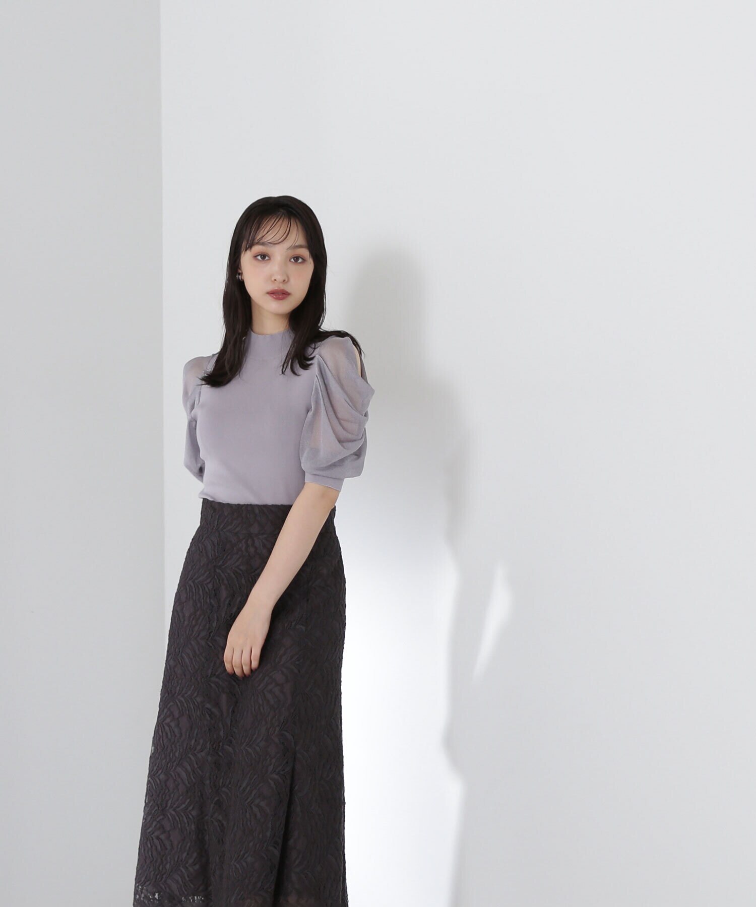 NATURAL BEAUTY BASIC リーフ柄レーススカート23AW - portwood.ca