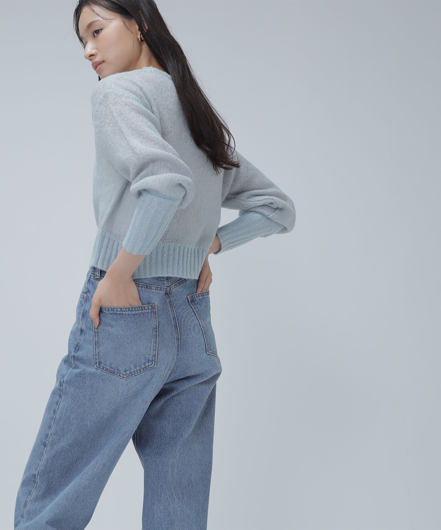 NATRAL DENIM 1P WIDE PANTS ワイドデニム ホワイト-