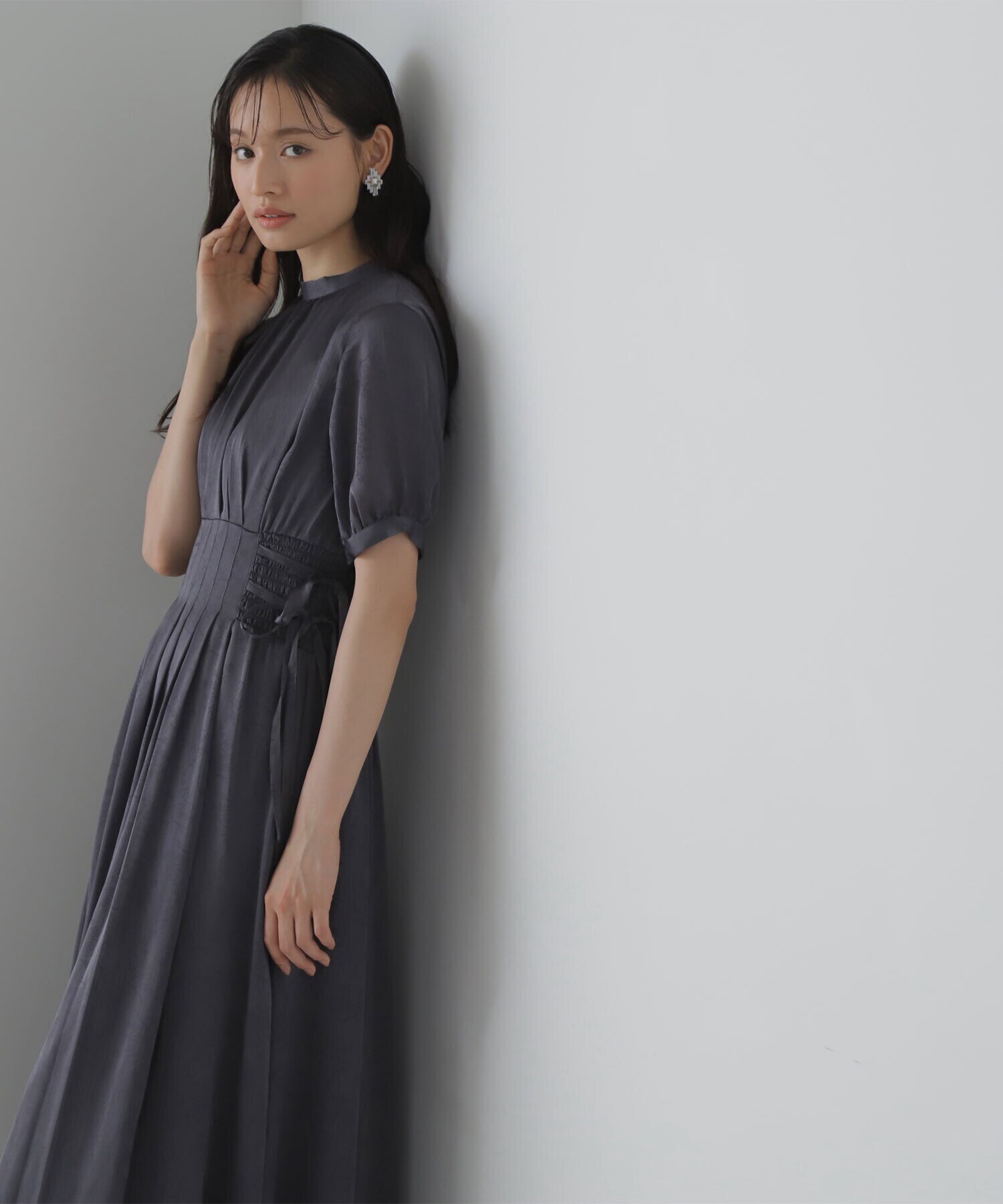 ジャガードハイネックワンピース23AW|NATURAL BEAUTY BASIC(ナチュラル