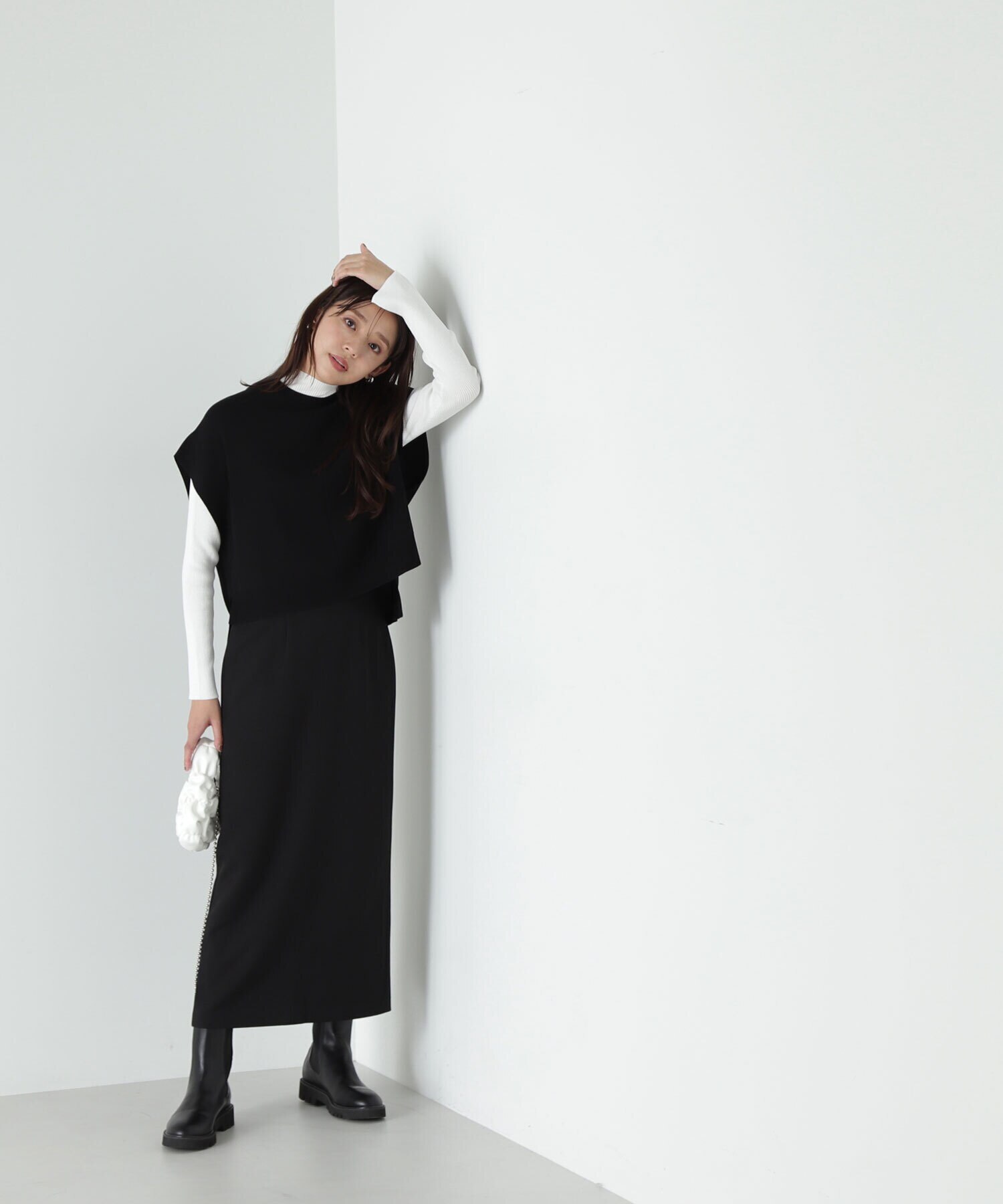 ニットベスト×シアーリブトップス23AW|NATURAL BEAUTY BASIC