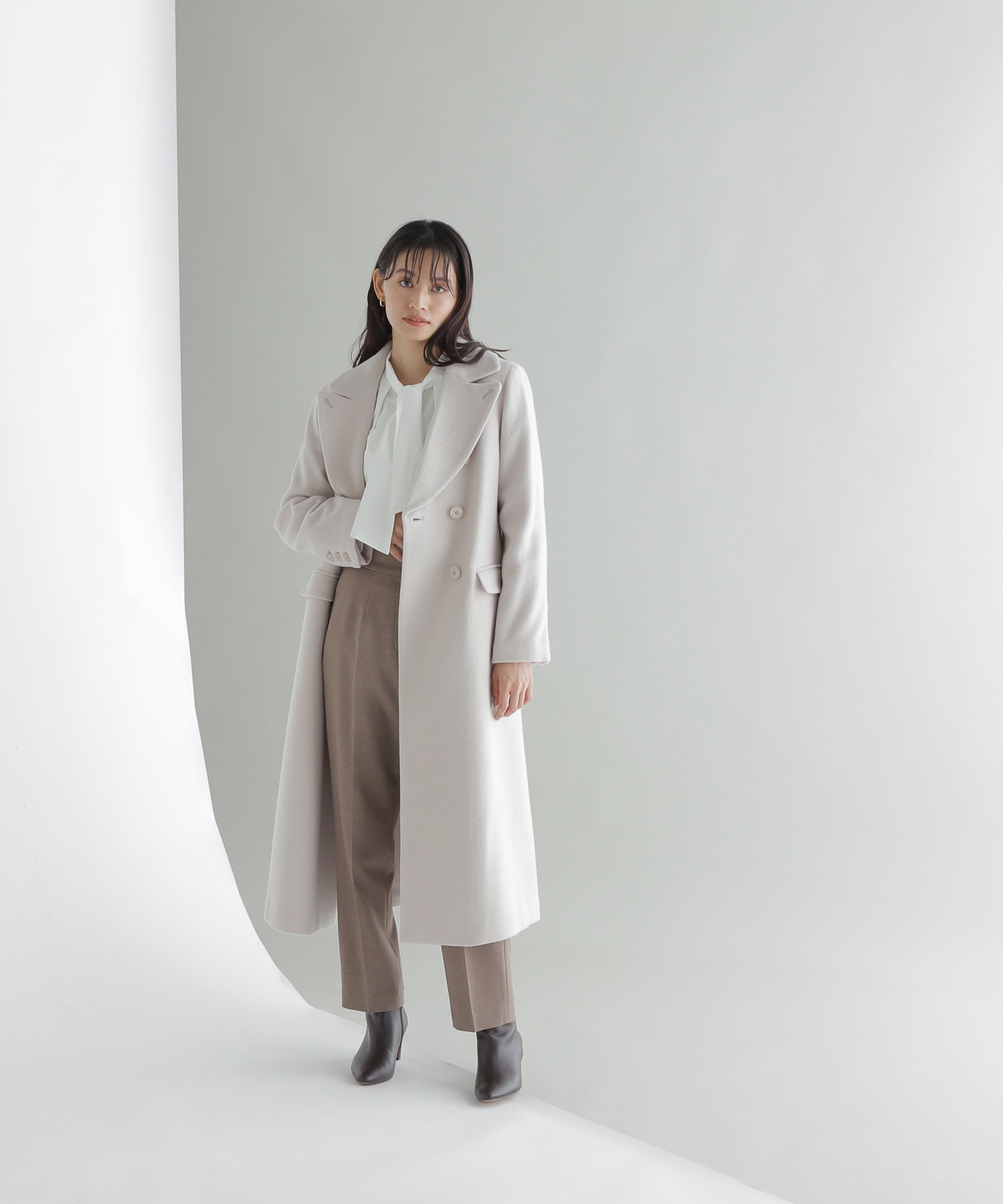 ダブルチェスターモッサコート23AW|NATURAL BEAUTY BASIC(ナチュラル