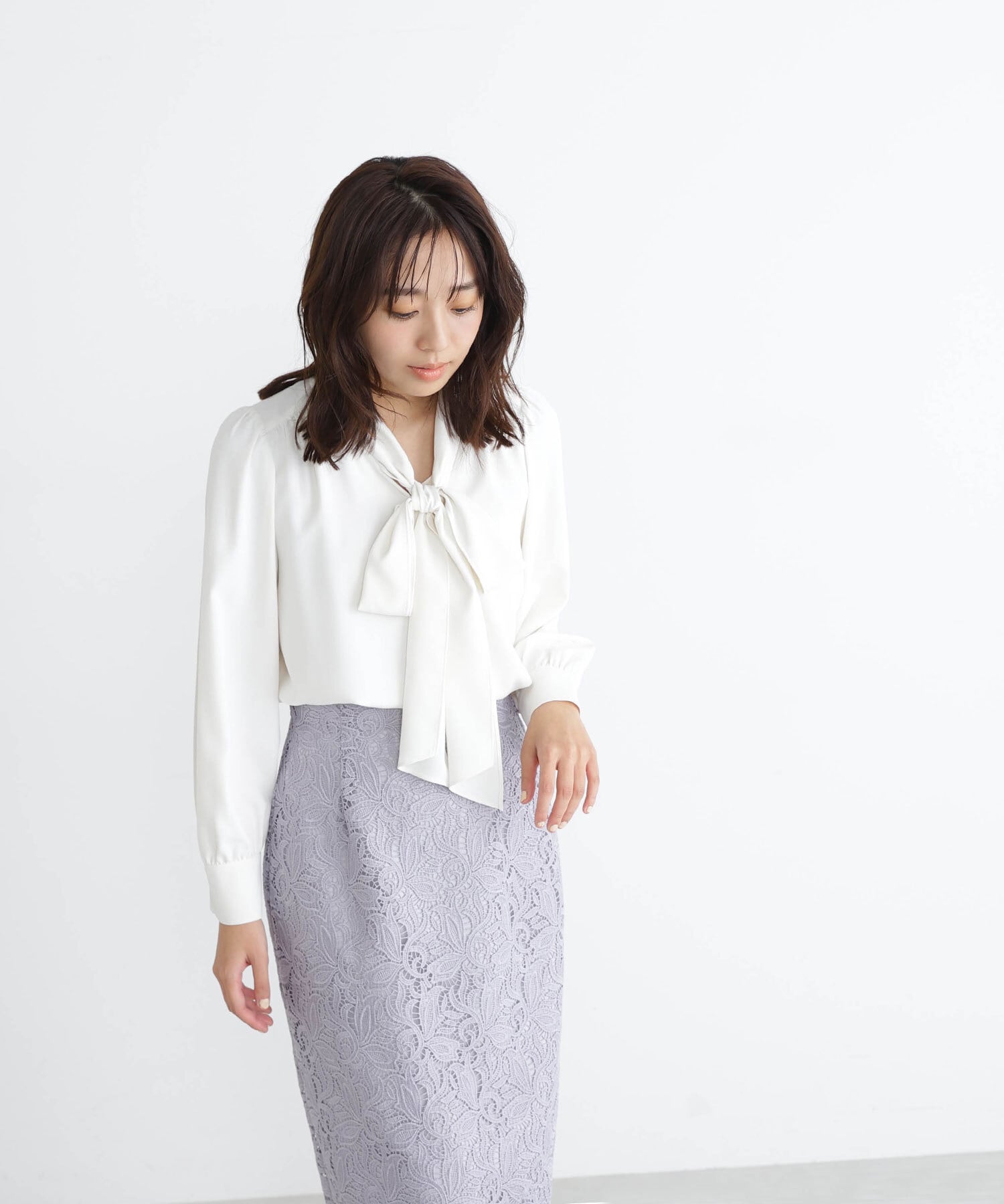 リボンボウタイブラウス 24SS |NATURAL BEAUTY BASIC(ナチュラル